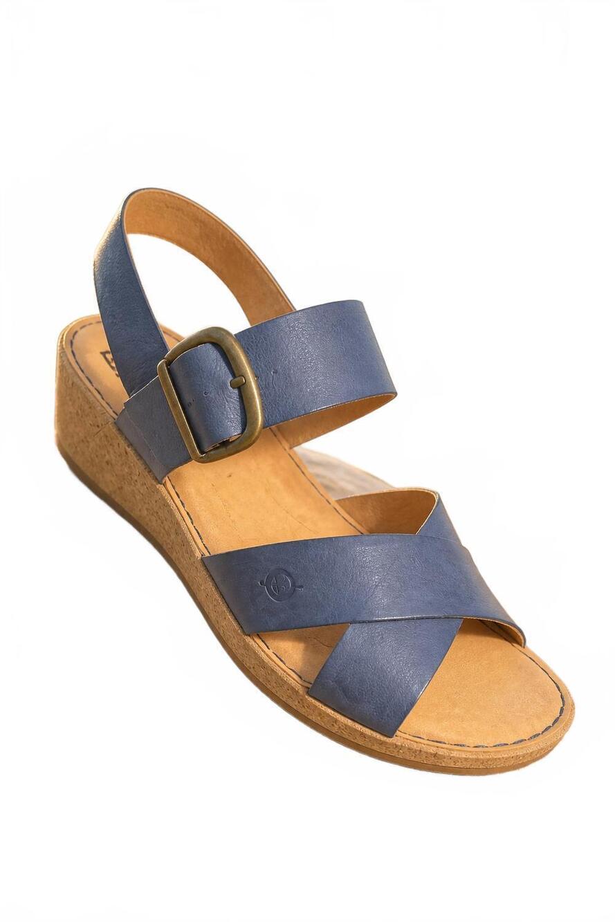 NEW BORN women's aida wedge sandal in blue